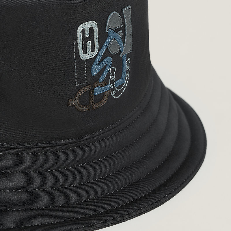 Fred Puzzle bucket hat - Black | Hermès USA